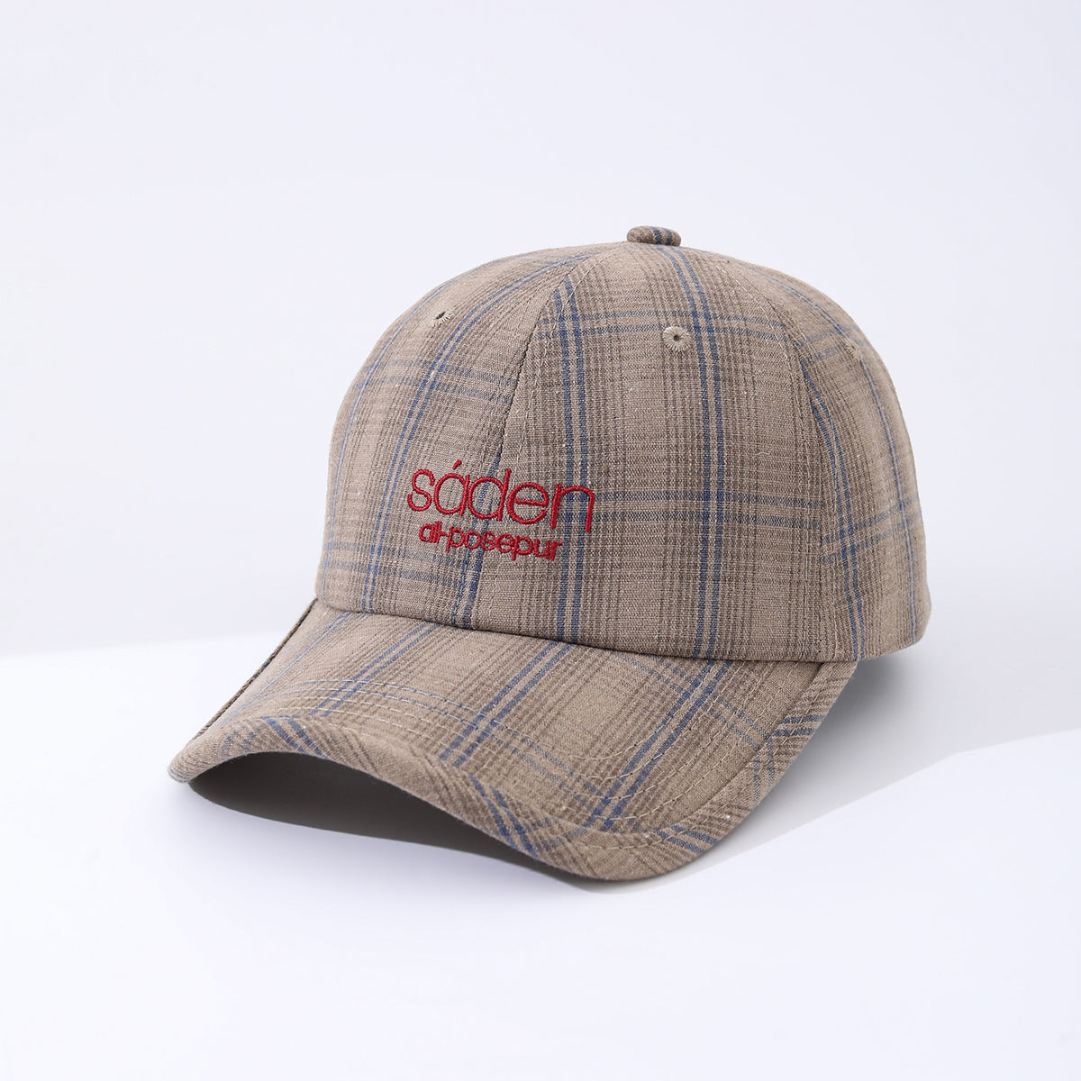 Women's Striped Checkered Embroidered Baseball Cap – 4 Colors