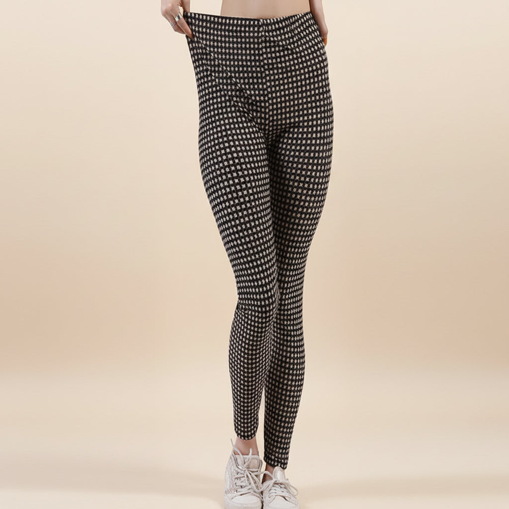 Women’s Plaid Yoga Leggings – Mid Waist Push-Up Pants