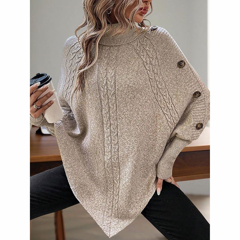 Women's Asymmetry Hem Turtleneck Sweater