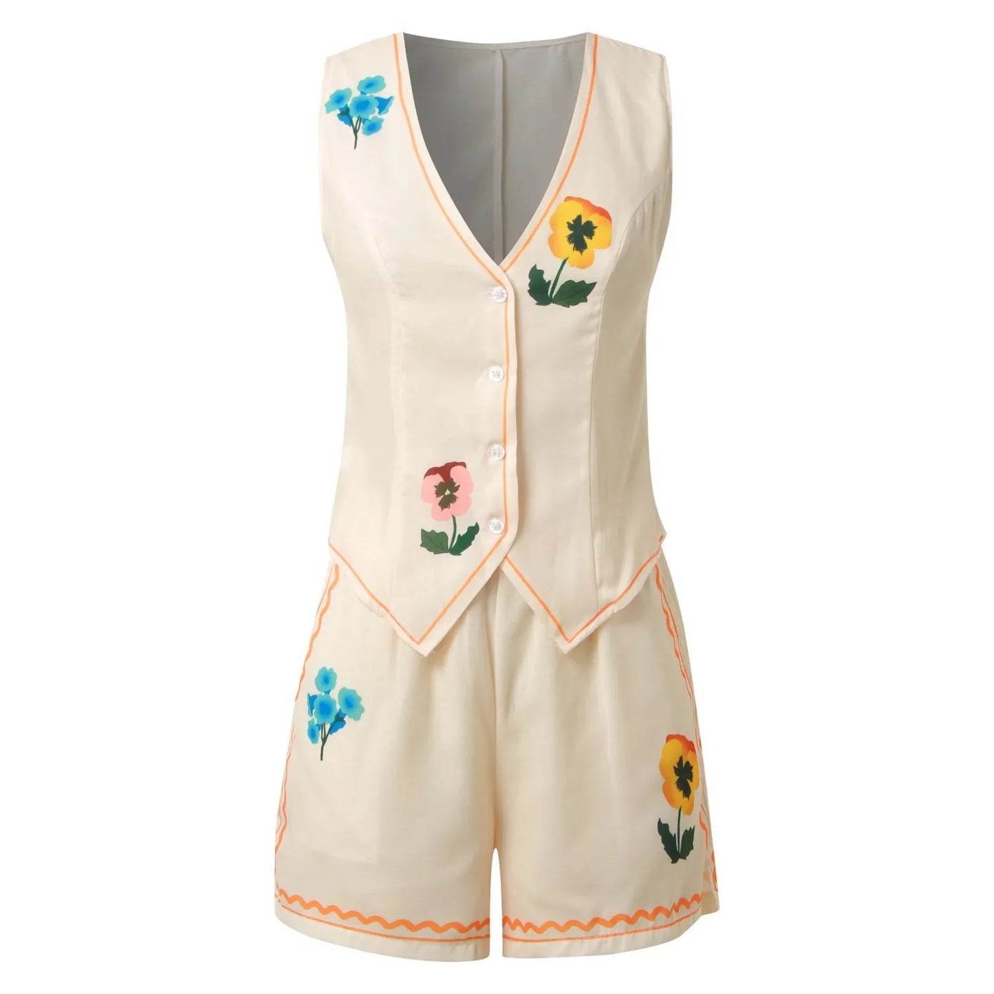 πΈ Vintage Floral Embroidered 2-Piece Summer Set