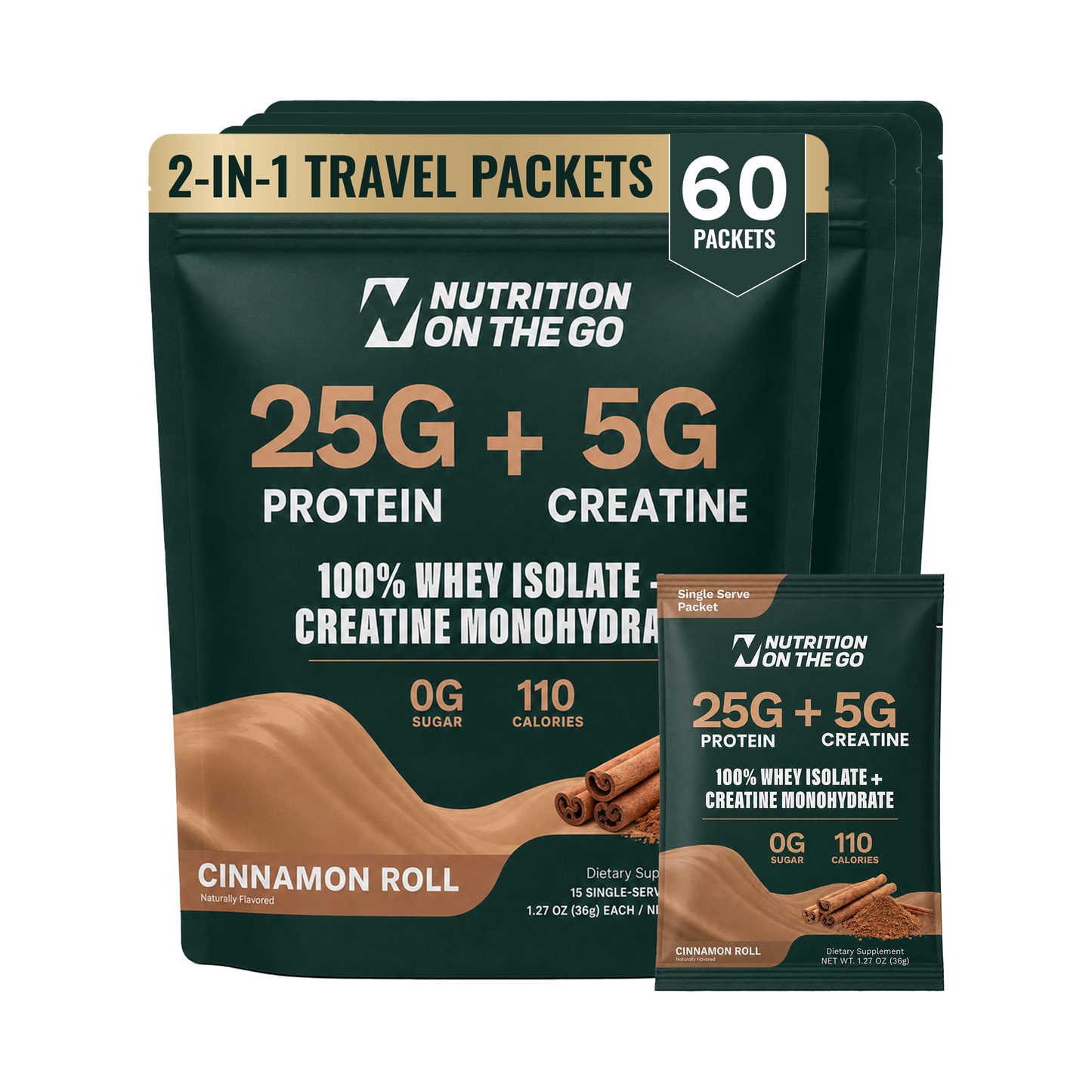 Sobres de viaje de Aislado de Proteína de Suero de Leche + Creatina 2 en 1