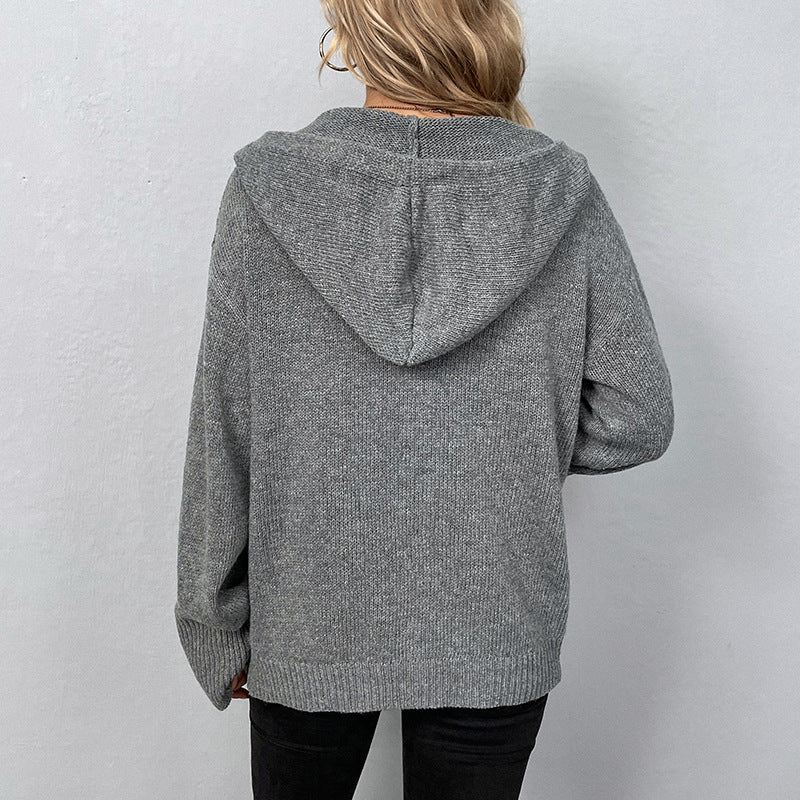 Women’s Button-Down Hoodie Cardigan Sweater Coat
