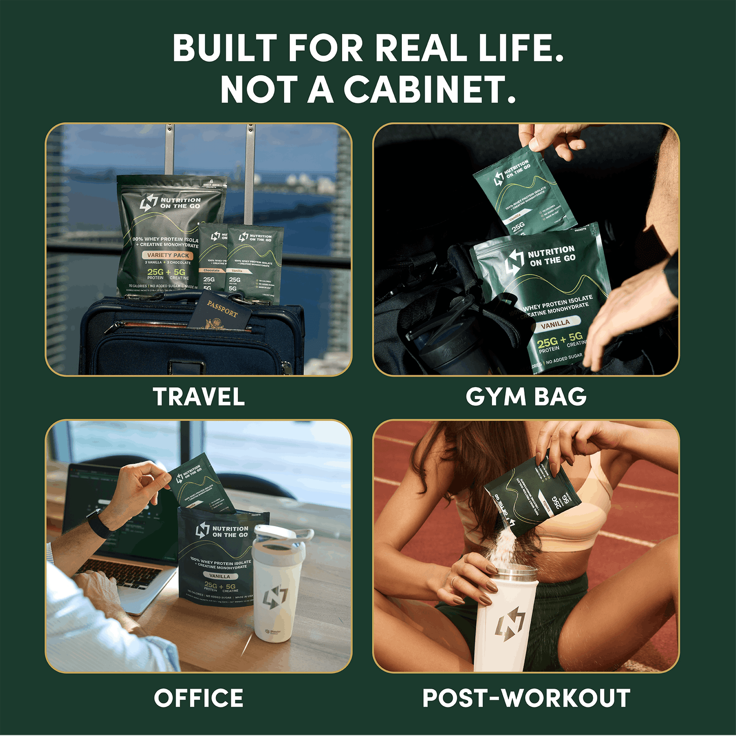 2-in-1 Whey Protein Isolate + Creatine Travel Packets
