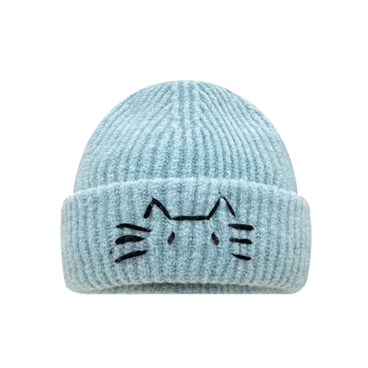 Women’s Cute Cat Line Design Knitted Hat – Warm Fall & Winter Beanie
