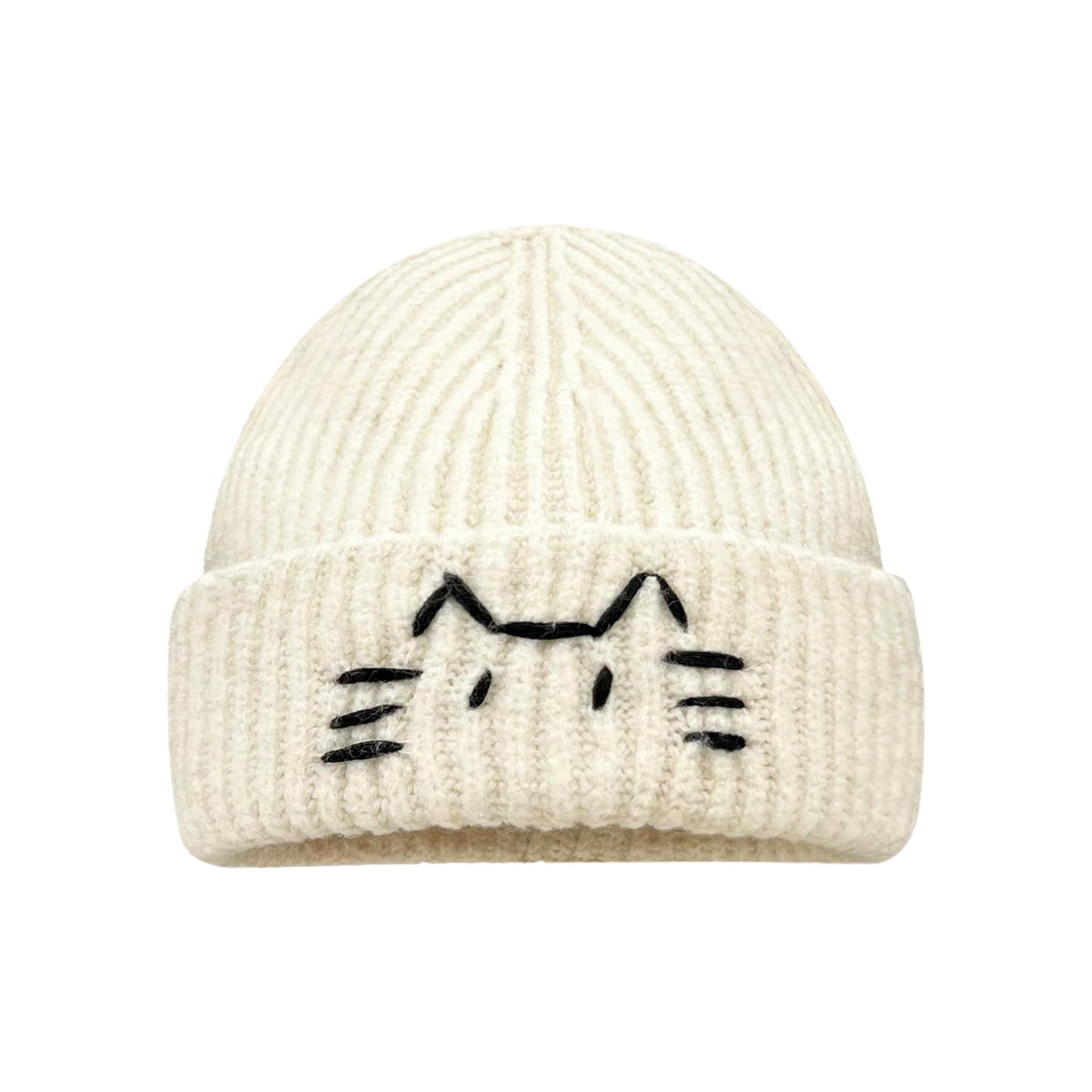 Women’s Cute Cat Line Design Knitted Hat – Warm Fall & Winter Beanie