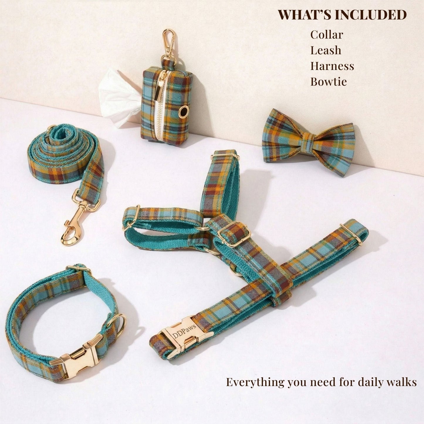 Autumn Blue Plaid Set