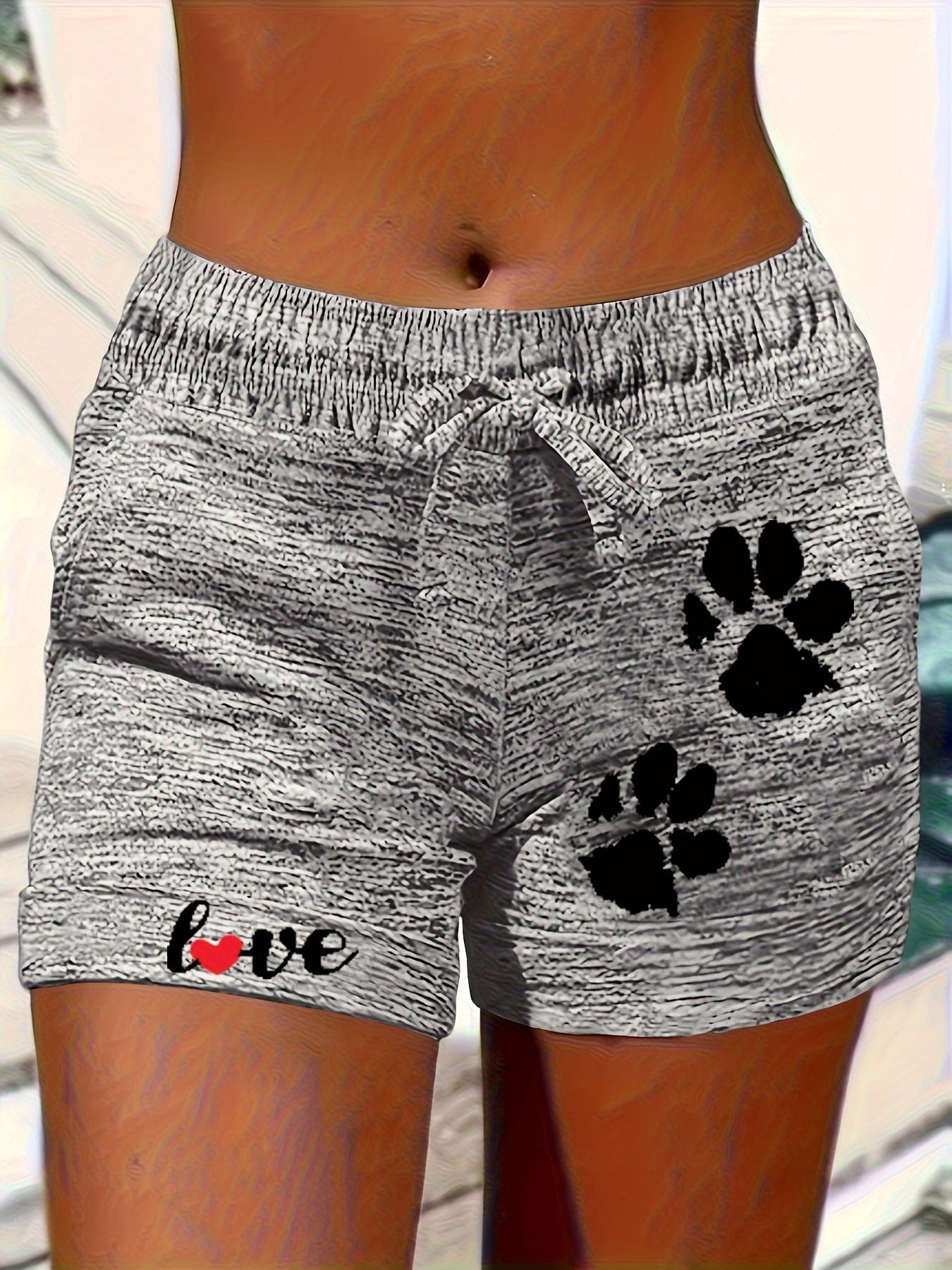 Women's Printed Elastic Waist Cropped Shorts With Pockets