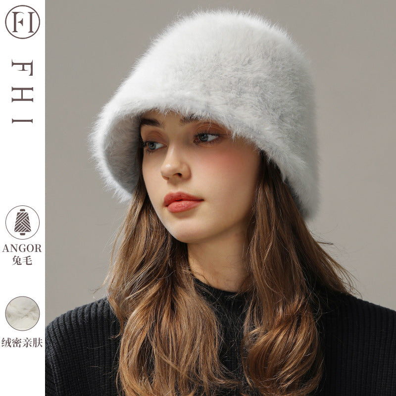 Women’s Real Rabbit Plush Hat – Big Head Circumference Warm Winter Hat