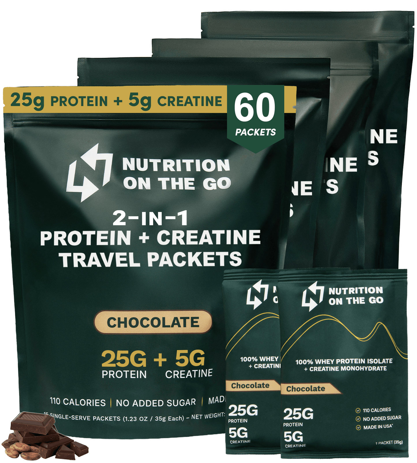 2-in-1 Whey Protein Isolate + Creatine Travel Packets