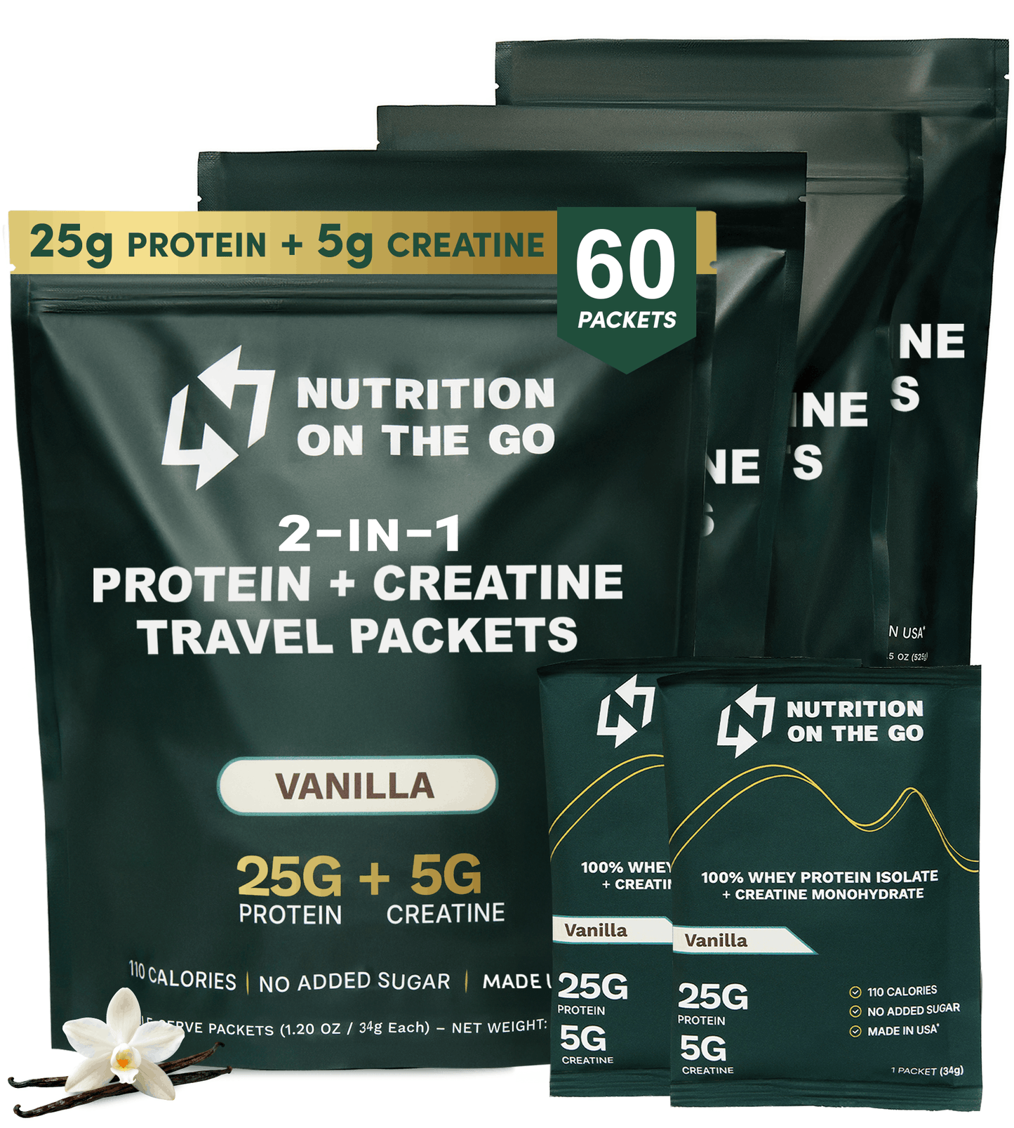 2-in-1 Whey Protein Isolate + Creatine Travel Packets