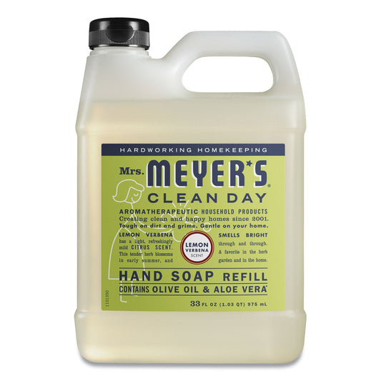 Jabón Líquido para Manos Mrs. Meyer's Clean Day, Limón Verbena, Repuesto de 975 ml