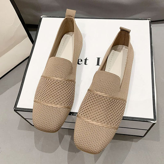 Women's Breathable Flyknit Casual Flat Shoes