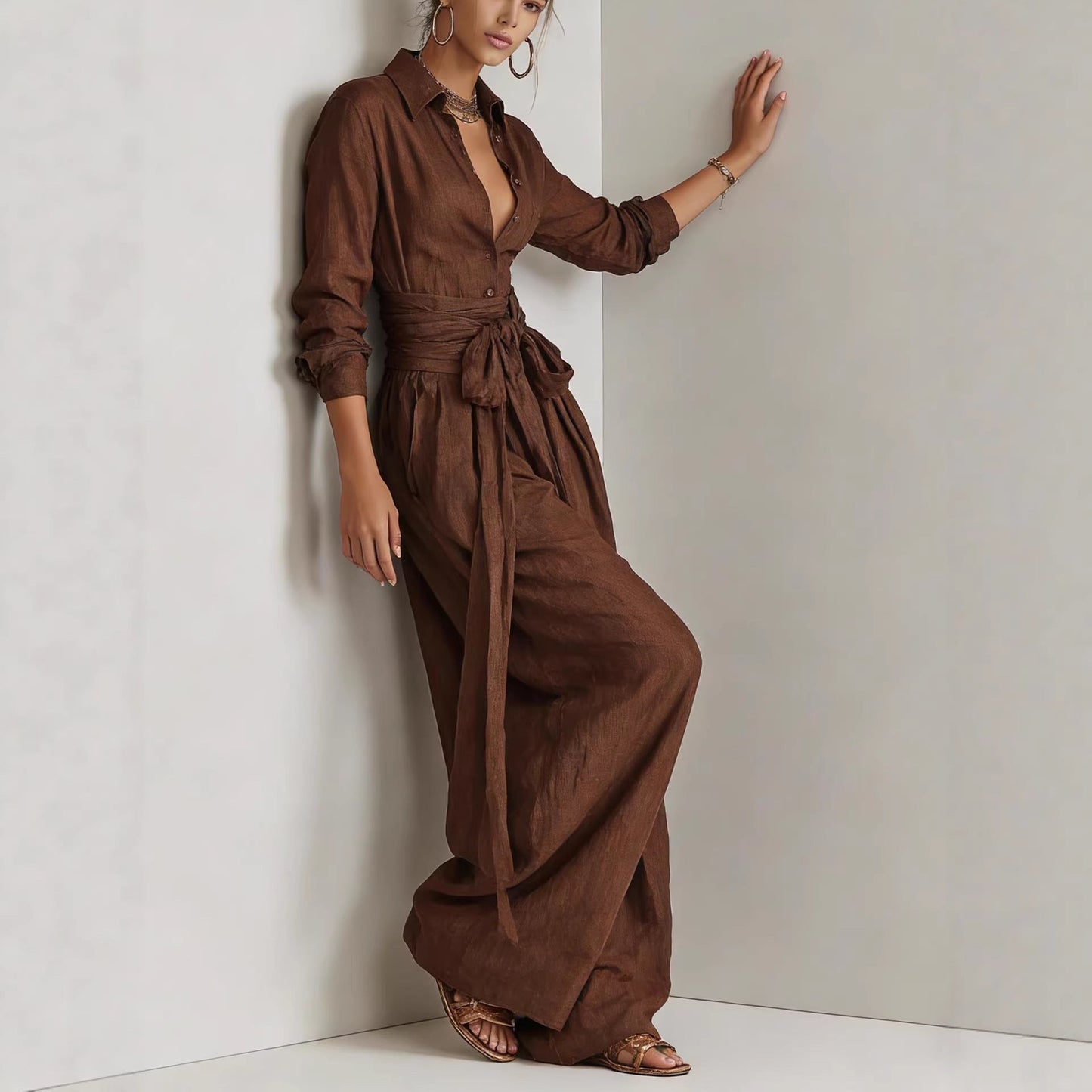 Solid Color Fashion Casual Pants Set for Women