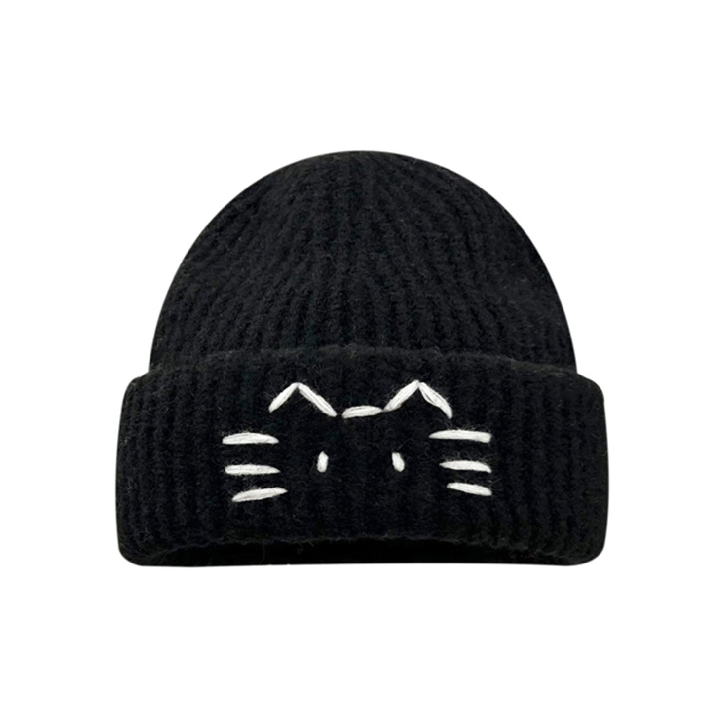 Women’s Cute Cat Line Design Knitted Hat – Warm Fall & Winter Beanie