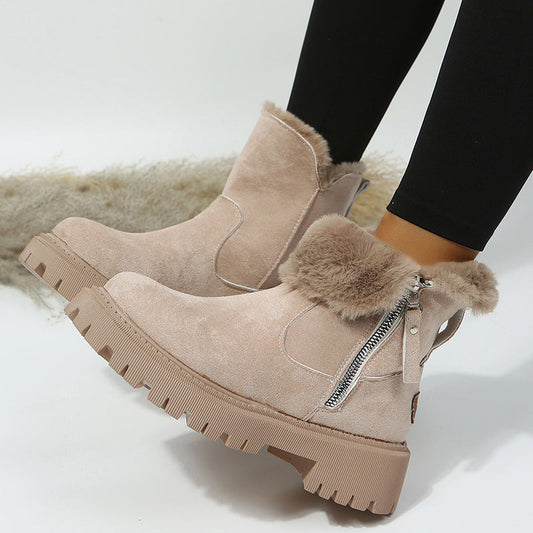 Women’s Plush Snow Boots – Warm Waterproof Winter Boots (Plus Size)