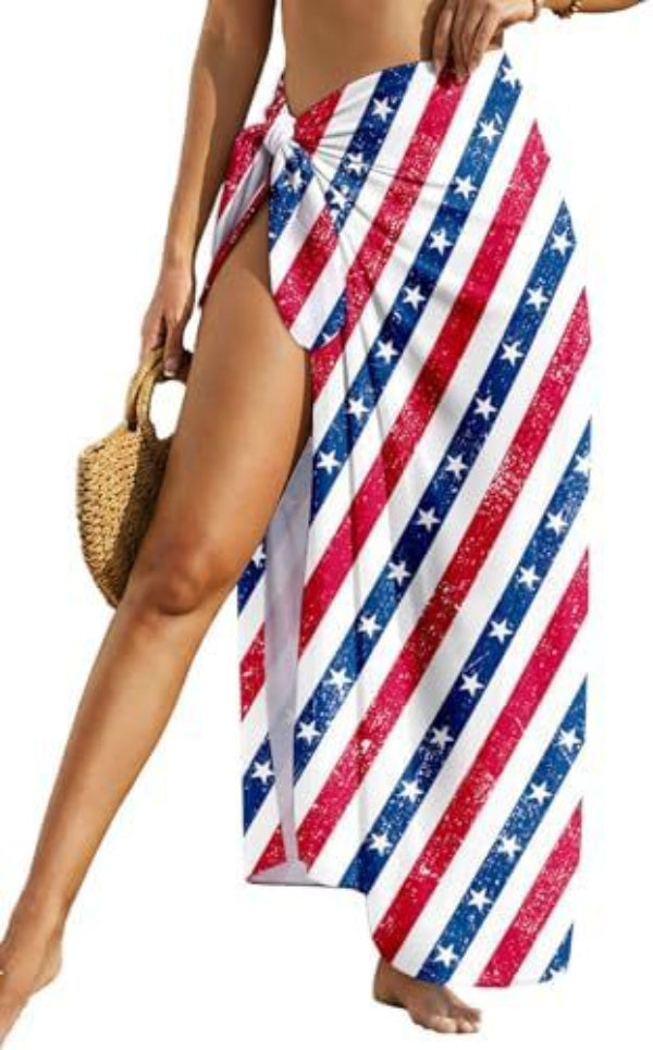 Sheer Chiffon High-Slit Swim Cover-Up Dress