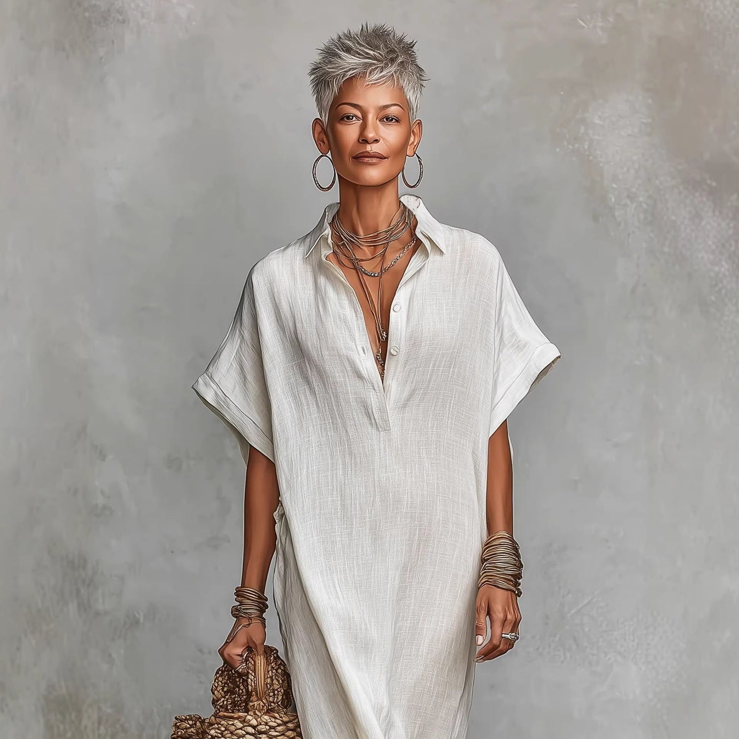 Women’s Loose Long Batwing Sleeve Dress