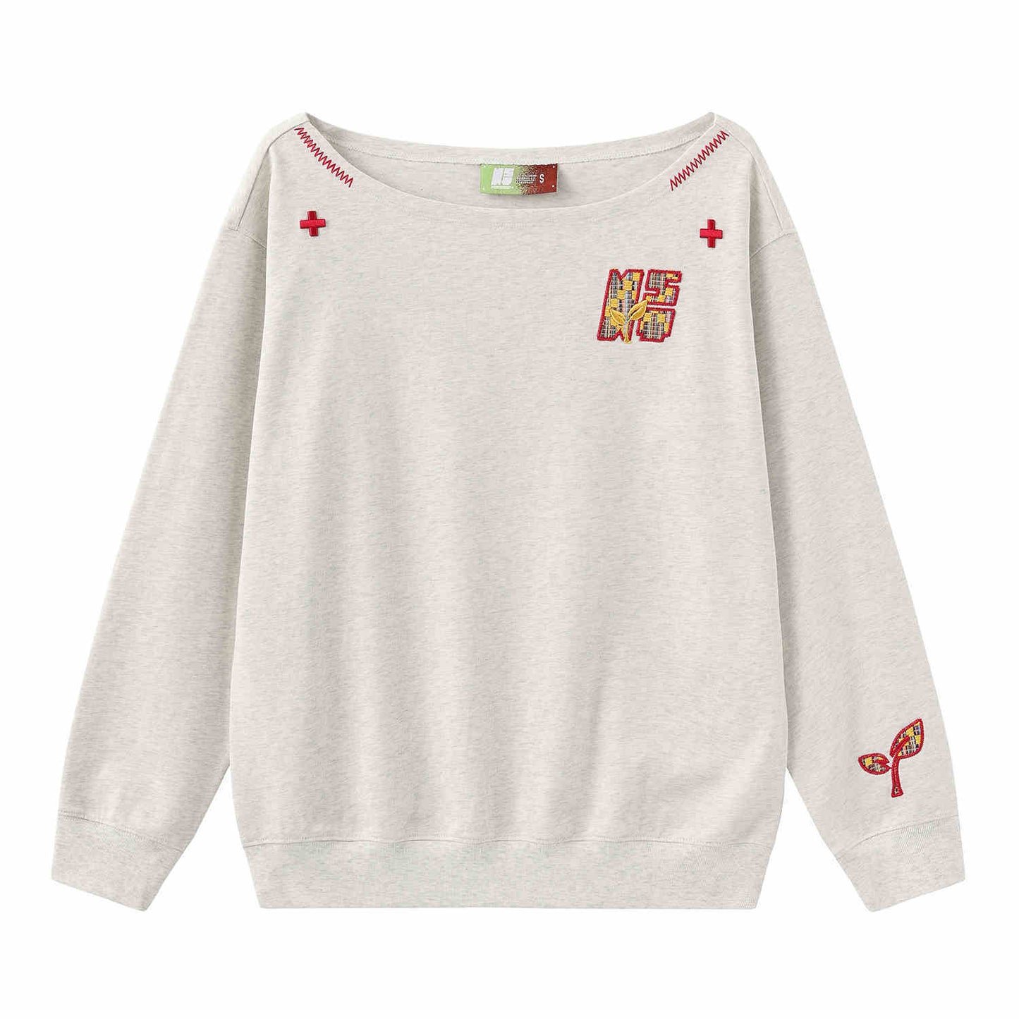 Women’s Slanted Shoulder Embroidered Long-Sleeve Top
