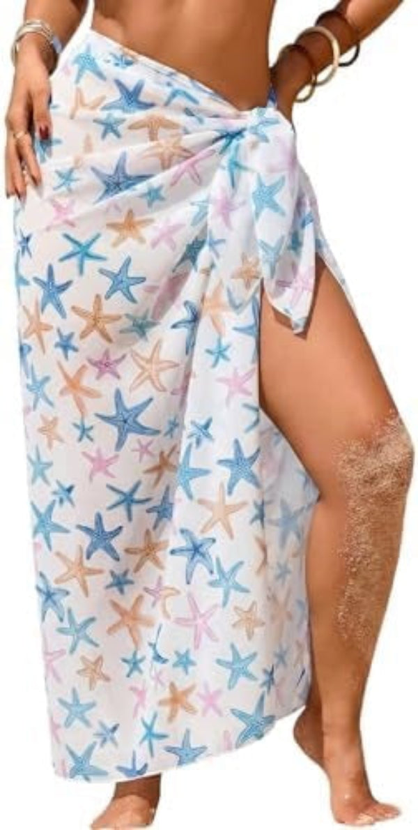 Sheer Chiffon High-Slit Swim Cover-Up Dress