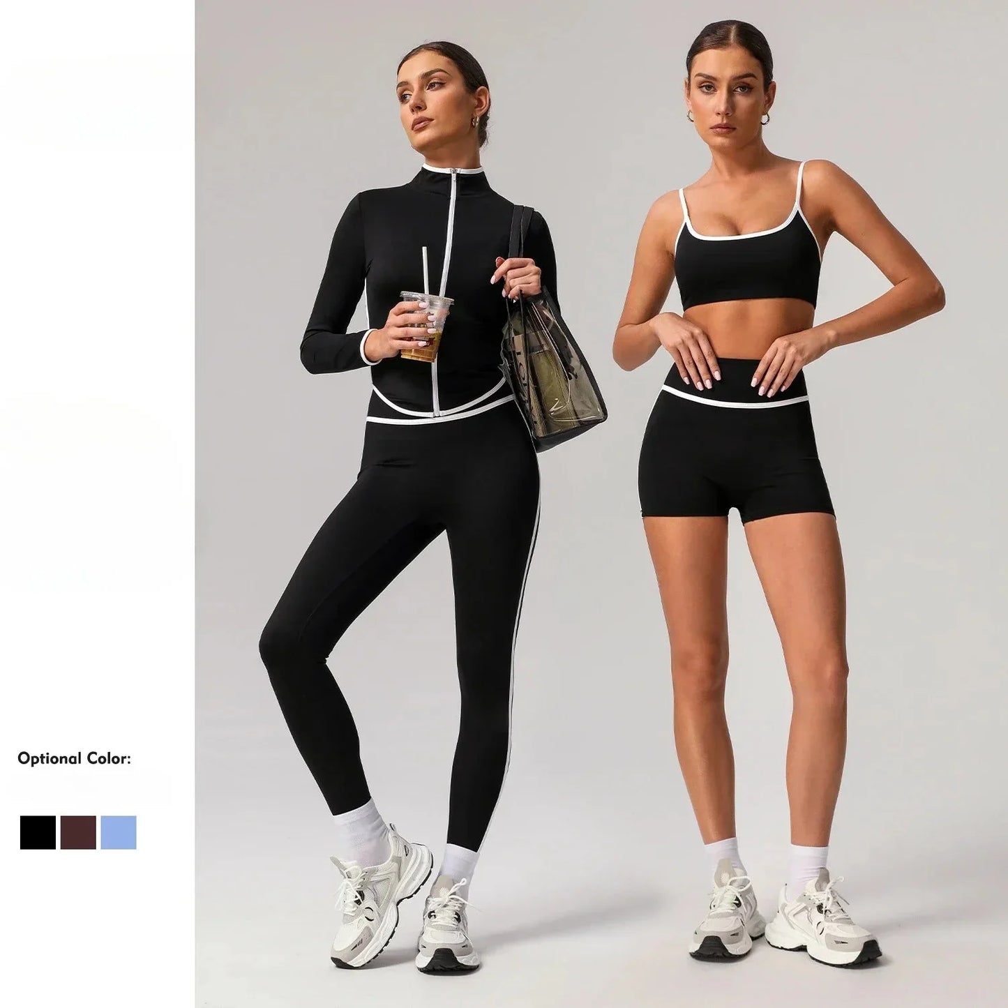 🖤 Seamless Yoga Set – High Waist, Hip-Lifting
