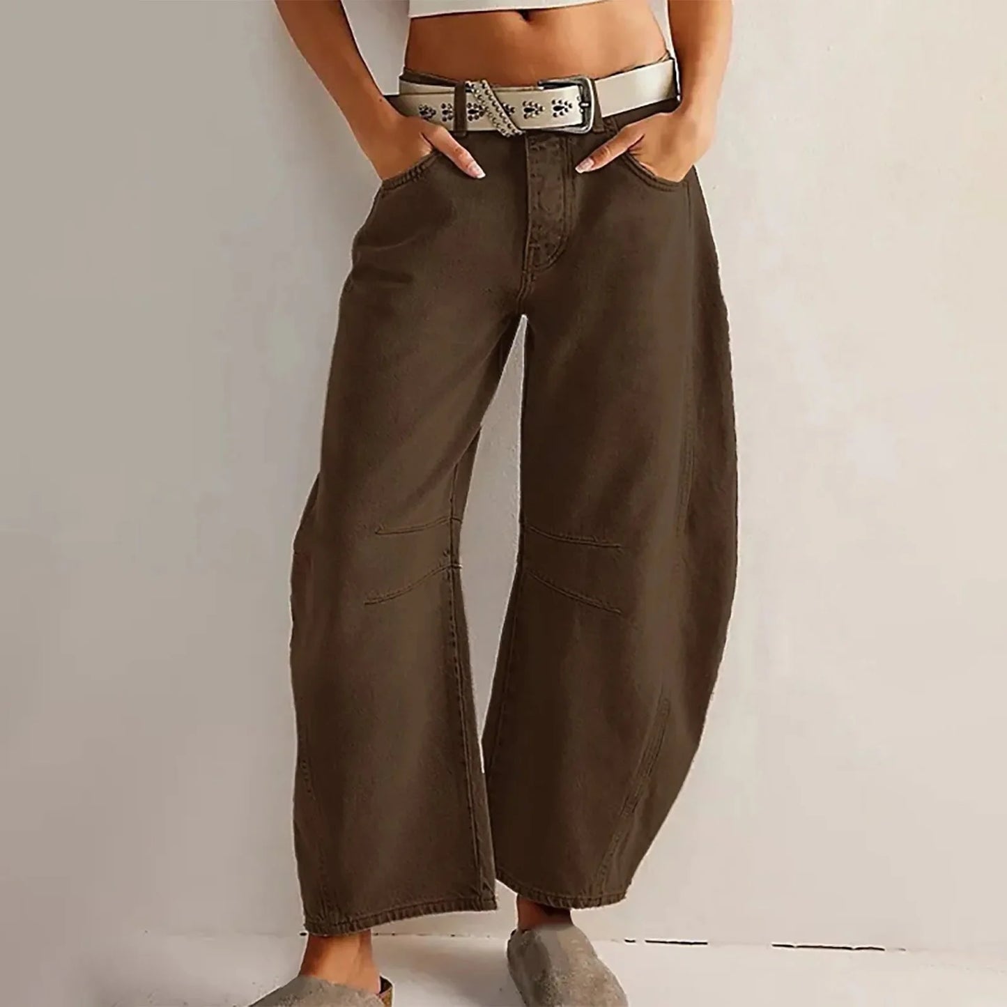 Women's Y2K Baggy Mid-Waist Wide-Leg Jeans – 90s Streetwear Vibe