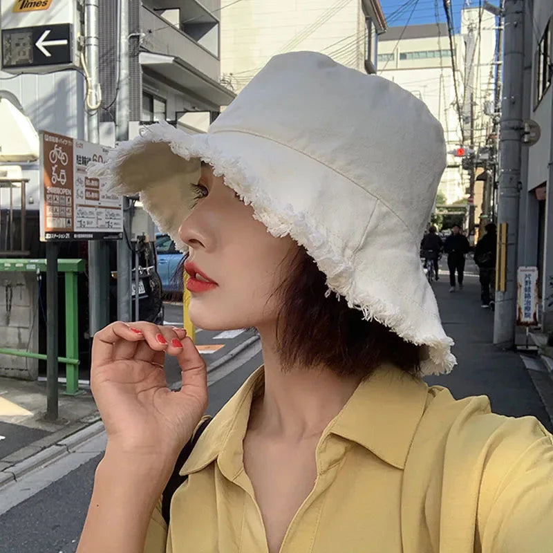 Unisex Tassel Cotton Bucket Hat