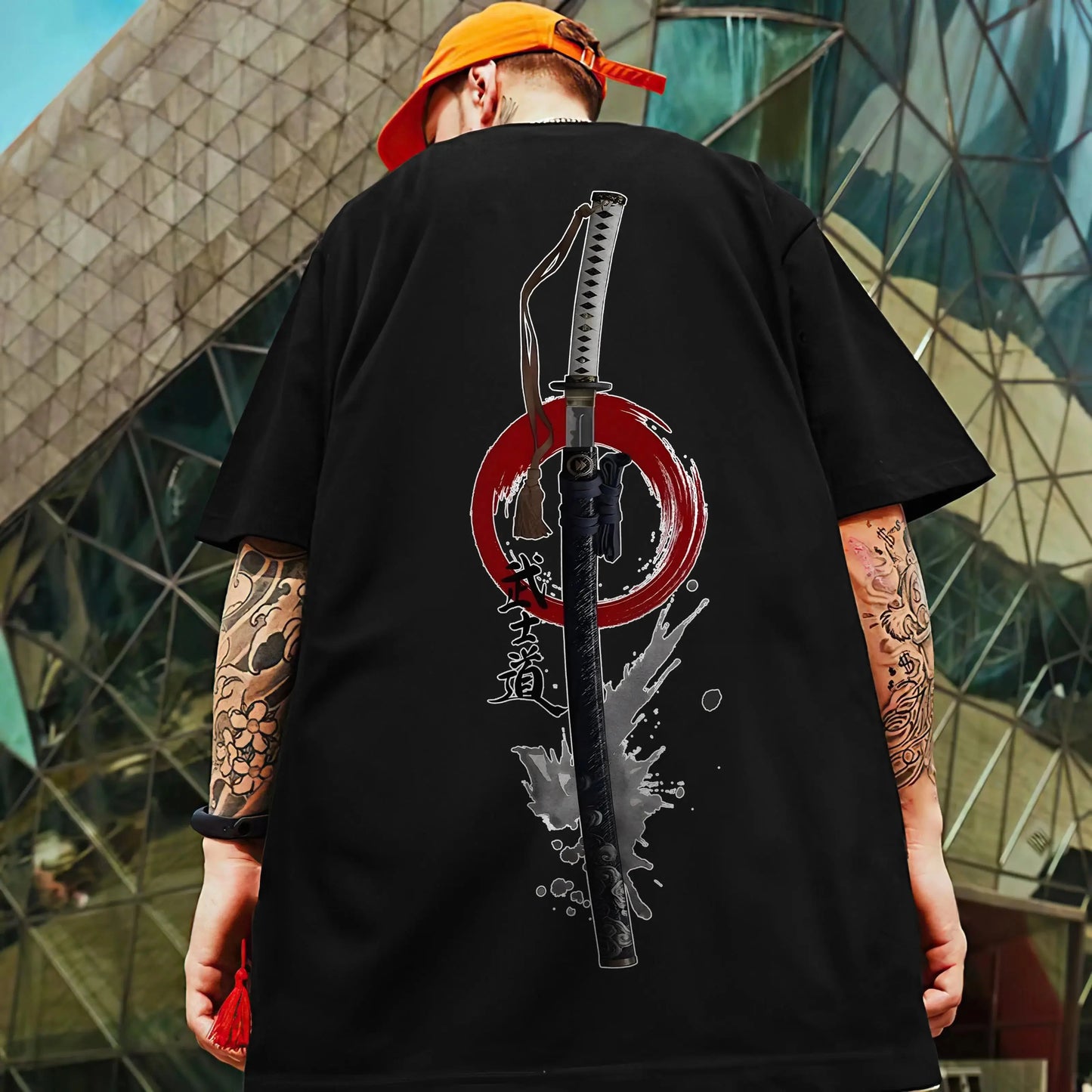 🗡️  3D Samurai Knife Print Oversized T-Shirt