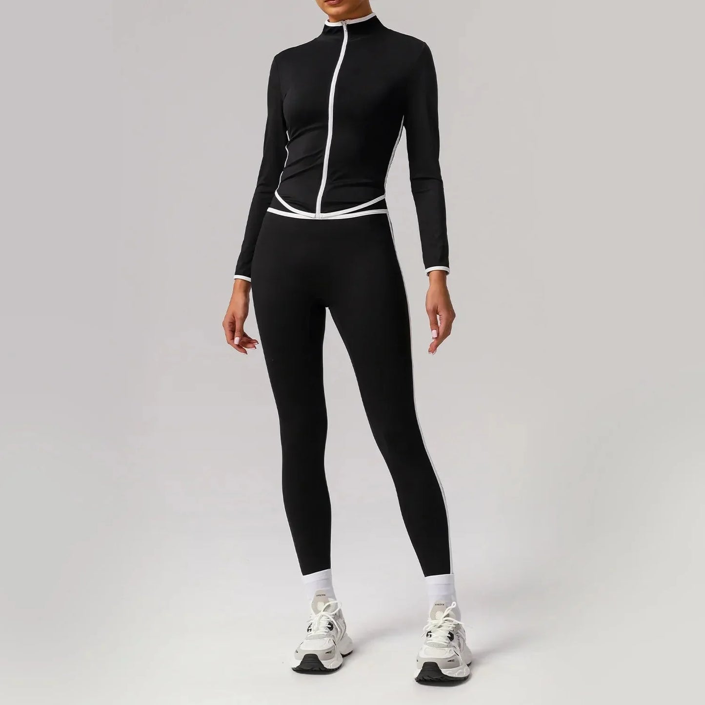 🖤 Seamless Yoga Set – High Waist, Hip-Lifting