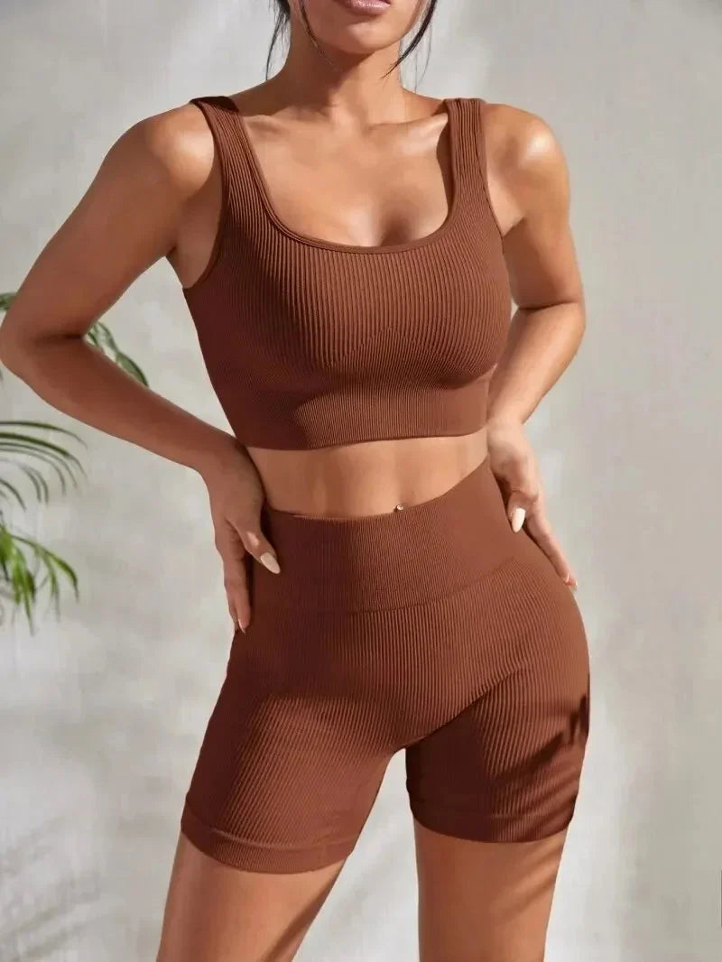 Women's Seamless Ribbed Yoga Set