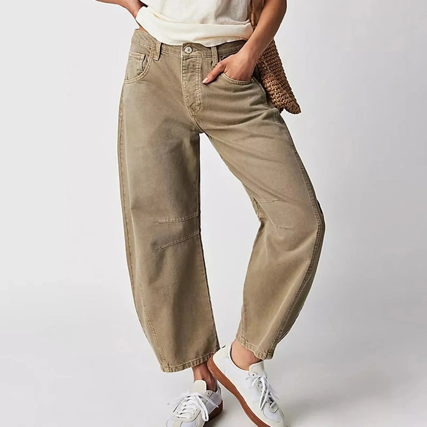 Women's Y2K Baggy Mid-Waist Wide-Leg Jeans – 90s Streetwear Vibe