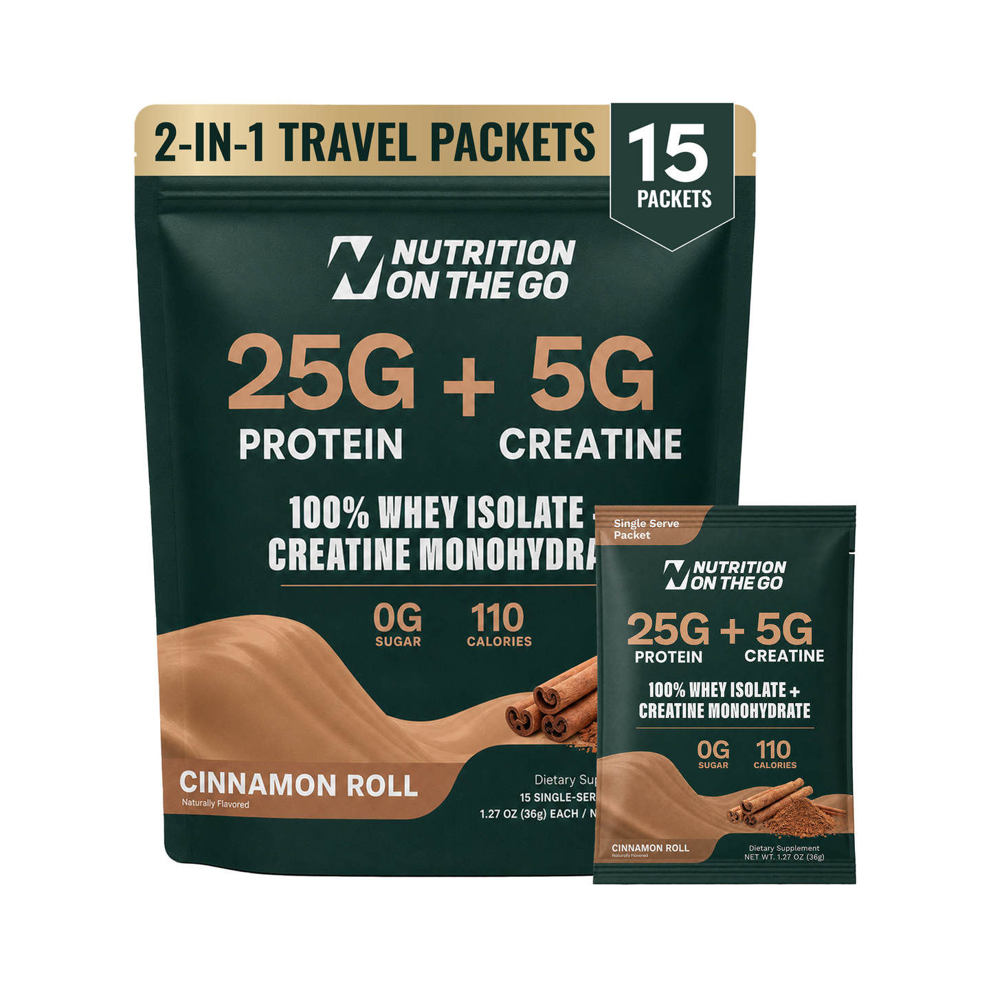 Sobres de viaje de Aislado de Proteína de Suero de Leche + Creatina 2 en 1