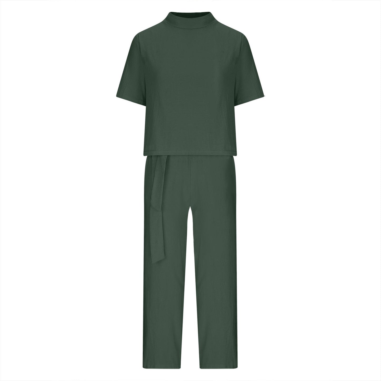 Round-Neck 3/4 Sleeve Top & Pants Two-Piece Set – 6 Colors, S–XXL