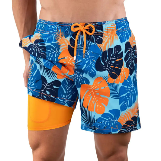 Pantalones cortos híbridos de compresión prémium para hombre – Blue Jungle