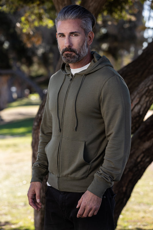 Sudadera con capucha y cremallera completa Eco-Smart de viscosa de bambú para hombre