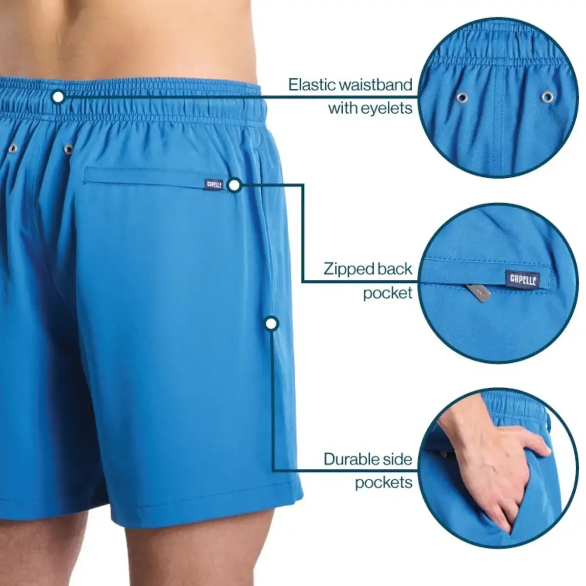 Men’s Premium Compression-Lined Hybrid Shorts – Blue Jungle