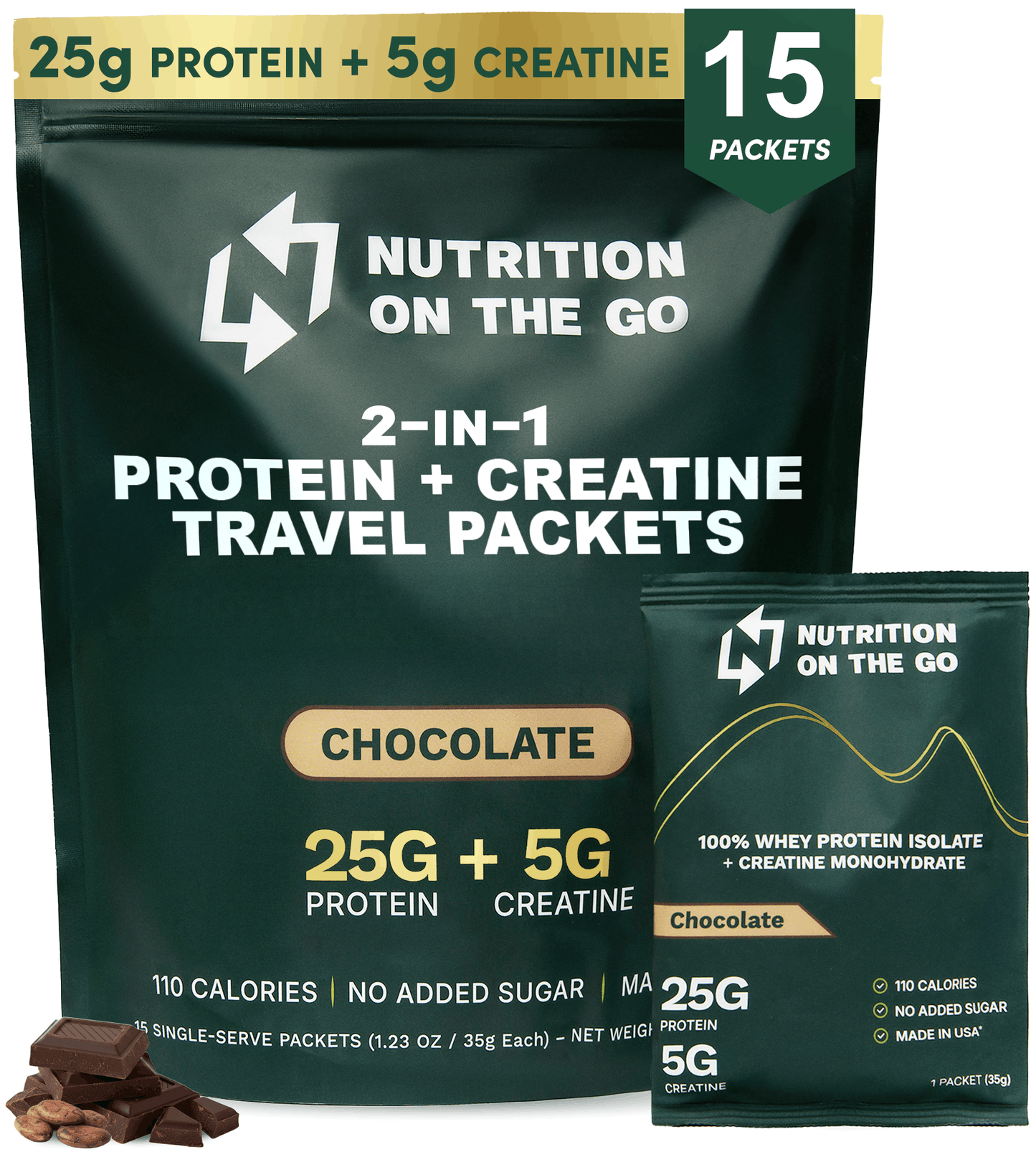 2-in-1 Whey Protein Isolate + Creatine Travel Packets